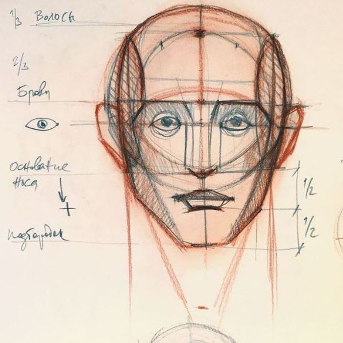 Рисунок головы методом Лумиса