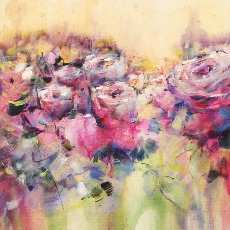 Розы акрилом