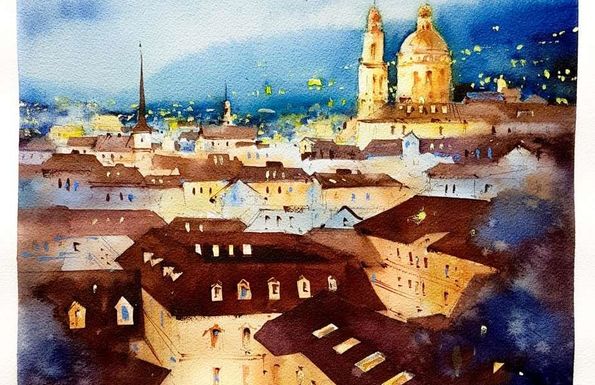 Акварельный марафон Нади Лойтлофф . Мастер-класс онлайн!