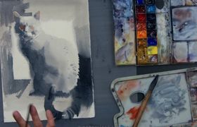 В процессе рисования. Акварель Денис Петруленков