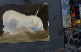 В процессе работы. Акварель Денис Петруленков