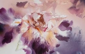 Ирисы . мастер-класс по акварели . Художник Анна Чепурная-Олейник