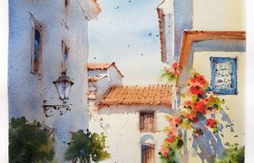 Акварельный марафон Нади Лойтлофф . Видеоурок .